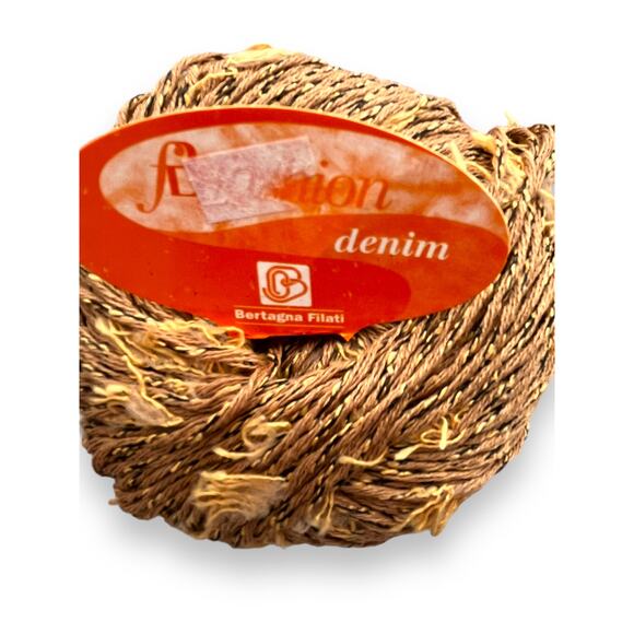 3 Skeins Bertagna Filati FASHION DENIM Yarn | 203 Golden Brown - Picture 5 of 9